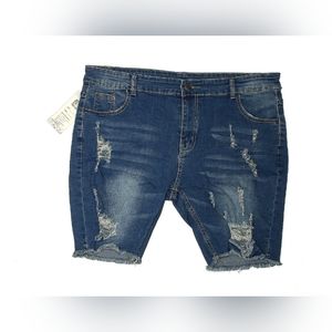 Plus Size Denim Jean Shorts Distressed NEW Size 18